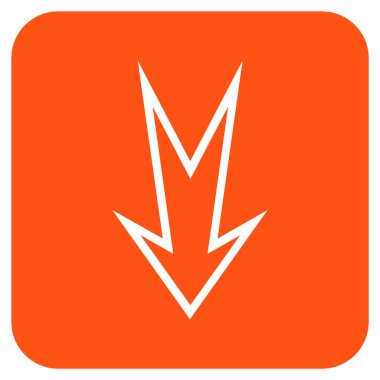 Düz aşağı ok vektör simgesi kare