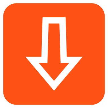 Düz aşağı ok vektör simgesi kare