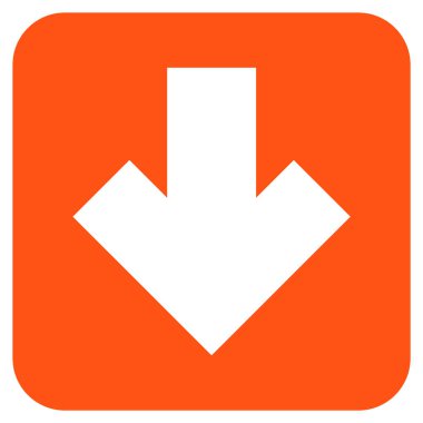 Düz aşağı ok vektör simgesi kare