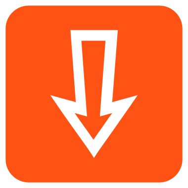 Düz aşağı ok vektör simgesi kare