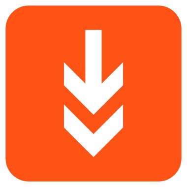 Düz aşağı ok vektör simgesi kare