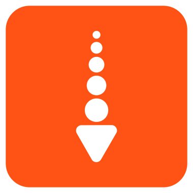 Düz aşağı ok vektör simgesi kare