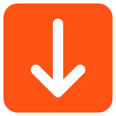 Düz aşağı ok vektör simgesi kare