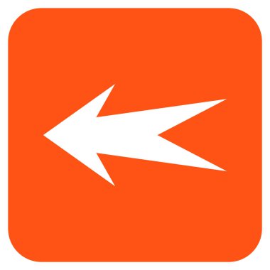 Düz sol ok vektör simgesi kare