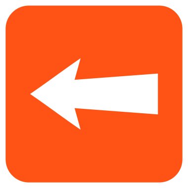 Düz sol ok vektör simgesi kare