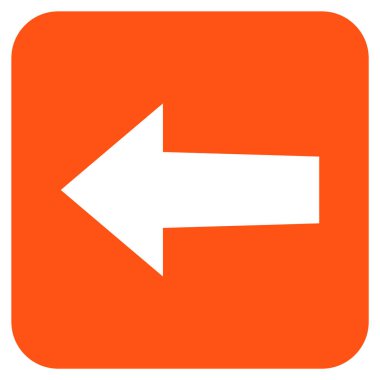 Düz sol ok vektör simgesi kare