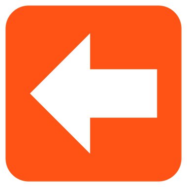 Düz sol ok vektör simgesi kare