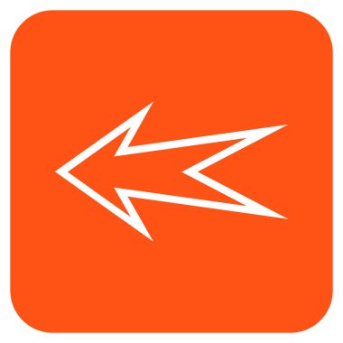 Düz sol ok vektör simgesi kare