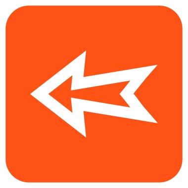 Düz sol ok vektör simgesi kare