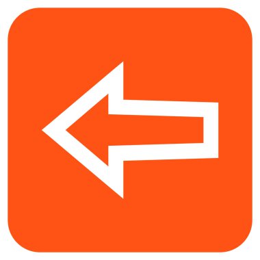 Düz sol ok vektör simgesi kare