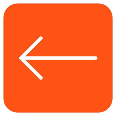 Düz sol ok vektör simgesi kare