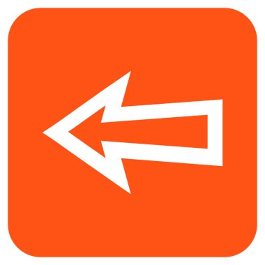 Düz sol ok vektör simgesi kare