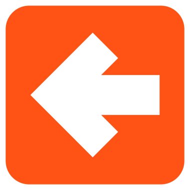 Düz sol ok vektör simgesi kare