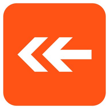 Düz sol ok vektör simgesi kare