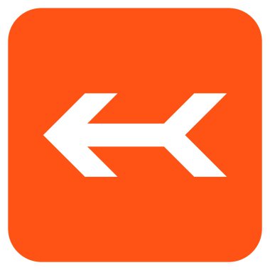 Düz sol ok vektör simgesi kare