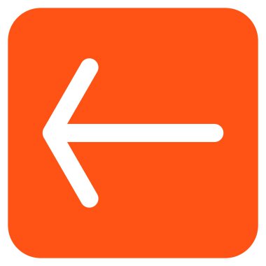 Düz sol ok vektör simgesi kare