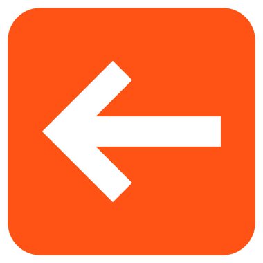 Düz sol ok vektör simgesi kare