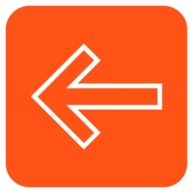 Düz sol ok vektör simgesi kare