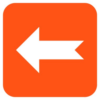 Düz sol ok vektör simgesi kare