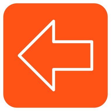 Düz sol ok vektör simgesi kare