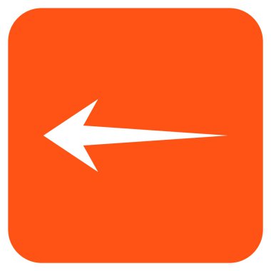 Düz sol ok vektör simgesi kare