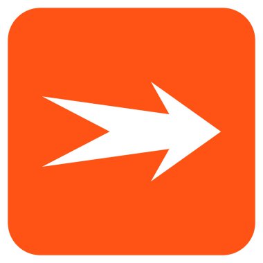 Ok sağ düz vektör simgesi kare