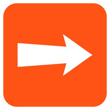 Ok sağ düz vektör simgesi kare