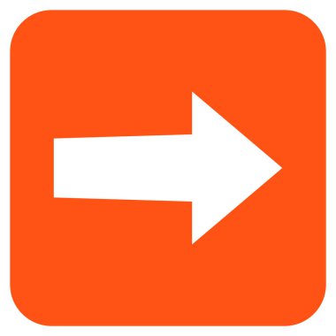 Ok sağ düz vektör simgesi kare