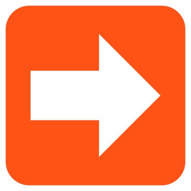 Ok sağ düz vektör simgesi kare