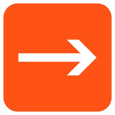 Ok sağ düz vektör simgesi kare