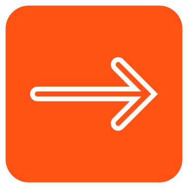 Ok sağ düz vektör simgesi kare