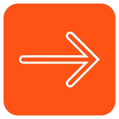 Ok sağ düz vektör simgesi kare