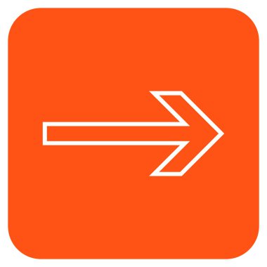 Ok sağ düz vektör simgesi kare