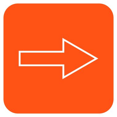 Ok sağ düz vektör simgesi kare