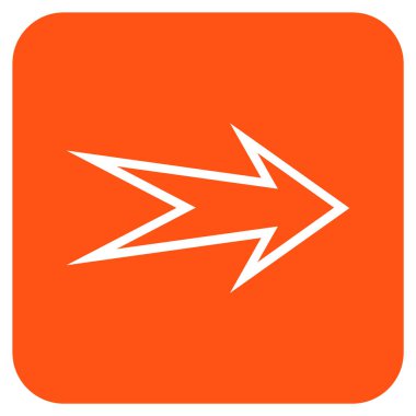 Ok sağ düz vektör simgesi kare