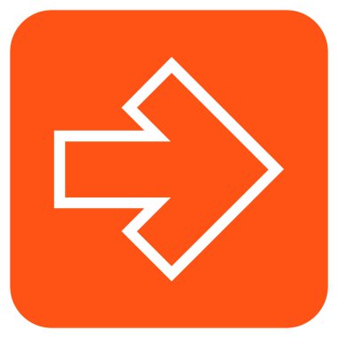 Ok sağ düz vektör simgesi kare