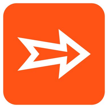 Ok sağ düz vektör simgesi kare