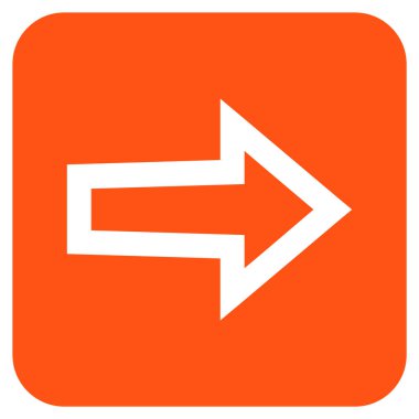 Ok sağ düz vektör simgesi kare