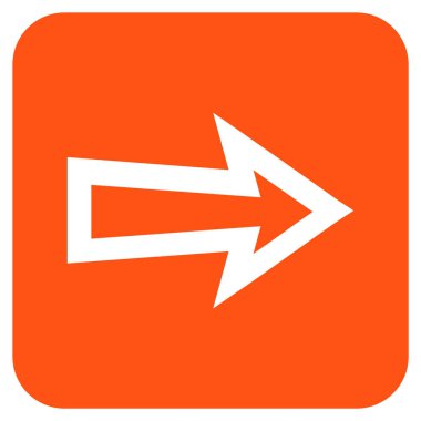 Ok sağ düz vektör simgesi kare