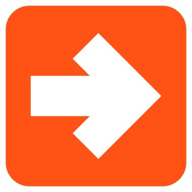 Ok sağ düz vektör simgesi kare