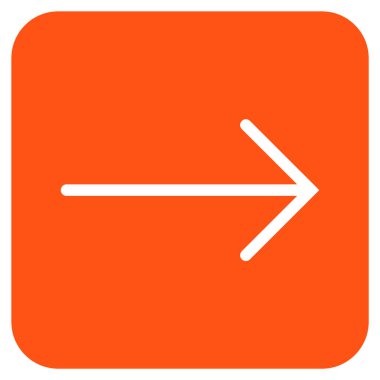 Ok sağ düz vektör simgesi kare