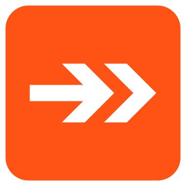 Ok sağ düz vektör simgesi kare