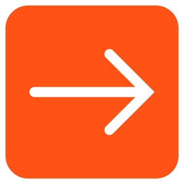 Ok sağ düz vektör simgesi kare