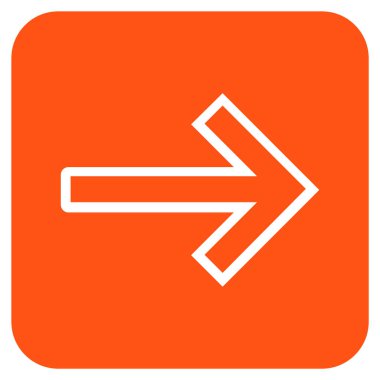 Ok sağ düz vektör simgesi kare