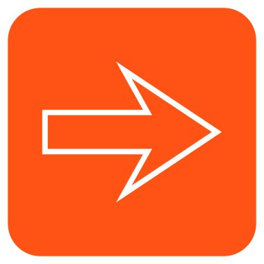 Ok sağ düz vektör simgesi kare