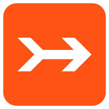 Ok sağ düz vektör simgesi kare