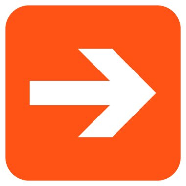 Ok sağ düz vektör simgesi kare