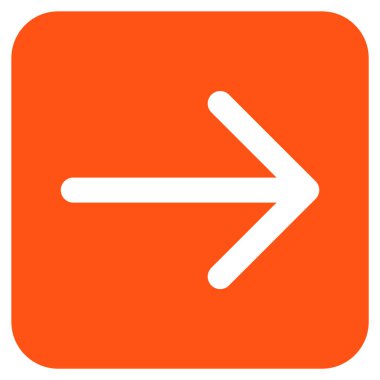 Ok sağ düz vektör simgesi kare