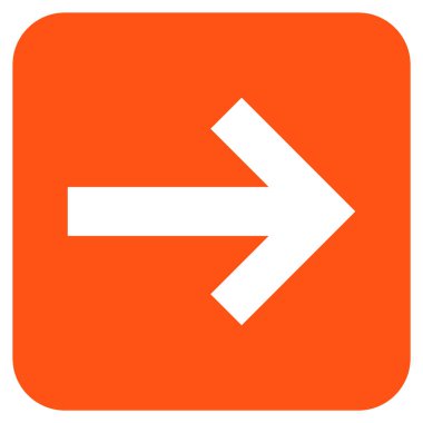 Ok sağ düz vektör simgesi kare