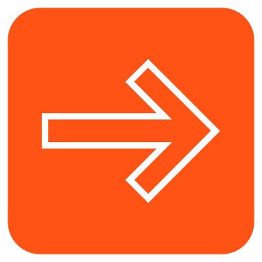 Ok sağ düz vektör simgesi kare